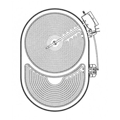 Podwójne owalne pole grzejne do płyty Electrolux / AEG 170 x 265 mm 2200 W 3890808243