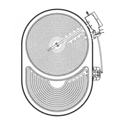 Podwójne owalne pole grzejne do płyty Electrolux / AEG 170 x 265 mm 2200 W 3890808243