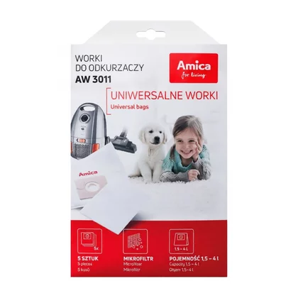 Worki syntetyczne do odkurzacza Amica AW3011 5 szt. + mikrofiltr 1099002
