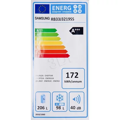 Chłodziarko-zamrażarka wolnostojąca Samsung RB 33J3219SS/EF inox 595 x 1850 x 668 mm A+++
