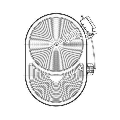 Podwójne owalne pole grzejne do płyty Electrolux / AEG 170 x 265 mm 2200 W 3890808243