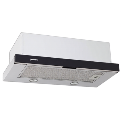 Okap teleskopowy do zabudowy Gorenje DKF 2 600 MS czarno-srebrny 60 cm