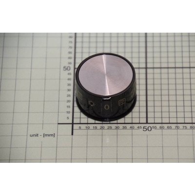 Pokrętło funkcji piekarnika czarne + nakładka inox (9064608)