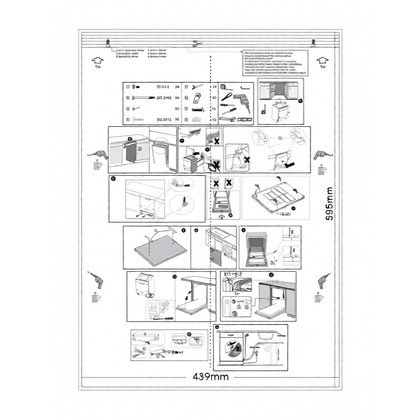 Szablon montażowy drzwi do zmywarki do zabudowy Amica 45 cm panel widoczny SI45 1042718