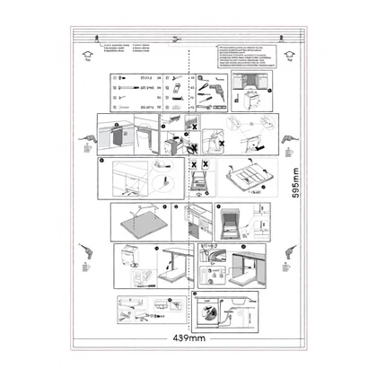 Szablon montażowy drzwi do zmywarki do zabudowy Amica 45 cm panel widoczny SI45 1042718