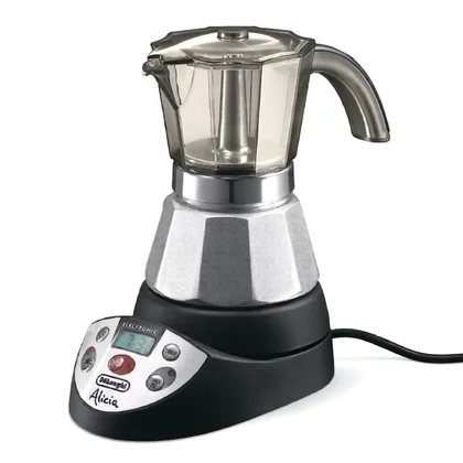 Kawiarka elektryczna moka DeLonghi Alicia srebrna 450 W EMKE 42