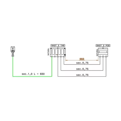 Elektronika do suszarek bębnowyc Wiązka kablowa silnika do elektroniki głównej suszarki Electrolux / AEG J2 960 + 930 mm