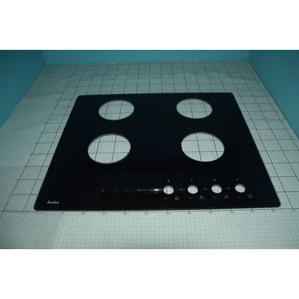 Elementy obudowy Płyta robocza z szybą i logo do płyty gazowej Amica 1034251