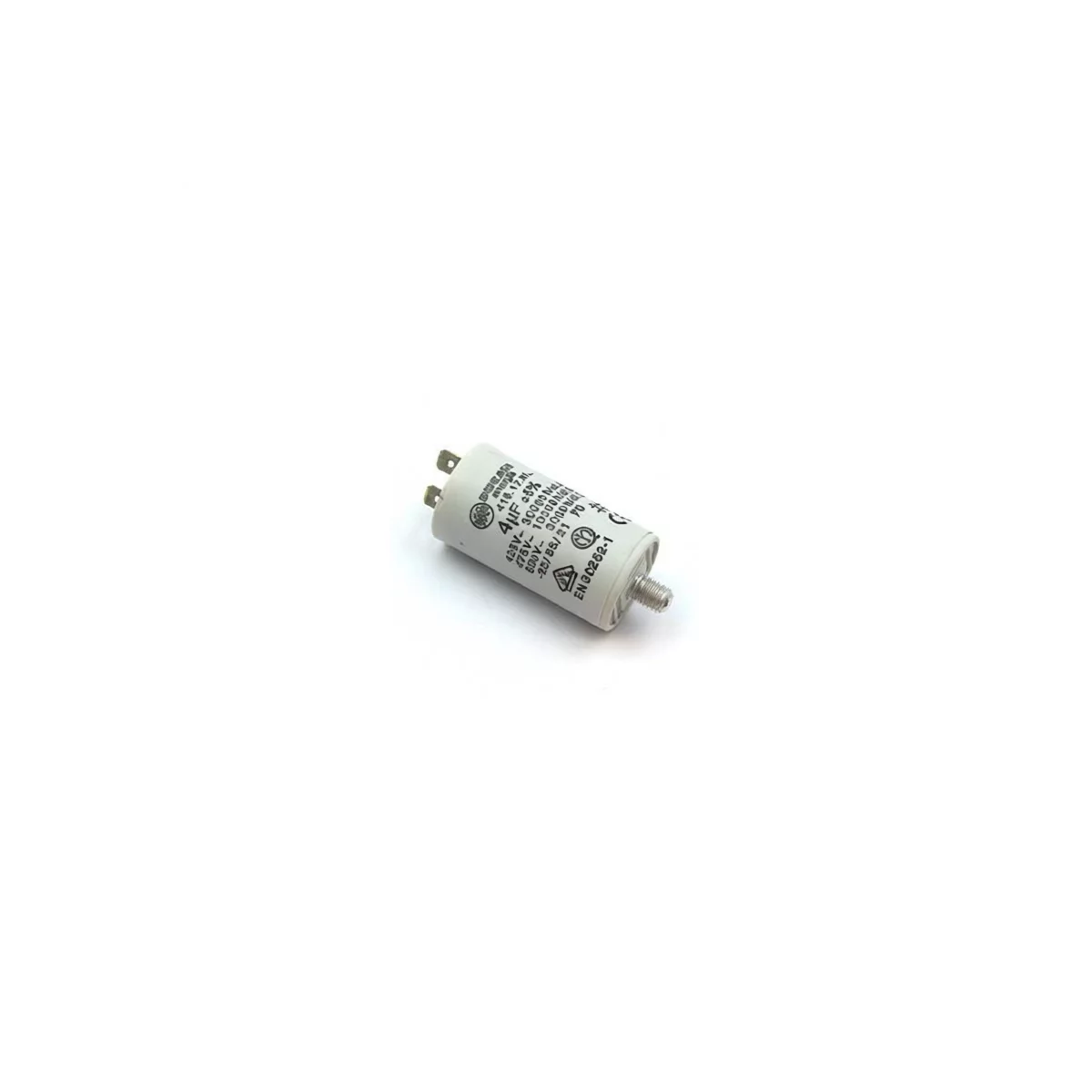 Kondensator rozruchowy pompy myjącej do zmywarki Ariston / Indesit / Hotpoint / Whirlpool 4 uF C00056410 482000074957