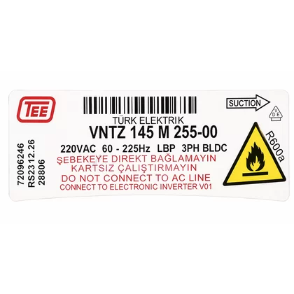 Kompresor do lodówki Beko / Grundig / Arcelik 5255900011 C00866862 VNTZ145M 220-240 V R600a oryginał