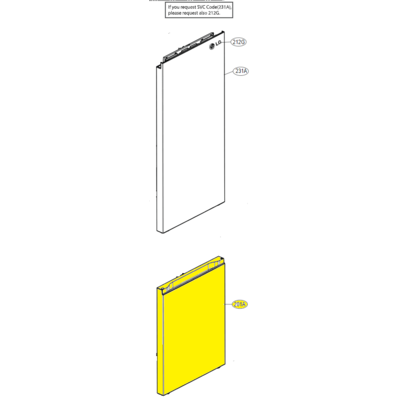 Chłodziarko-zamrażarki LG Drzwi zamrażarki LG ADD75796644 – oryginał do lodówki LG GBV5140DPY / GW-B459FM7D