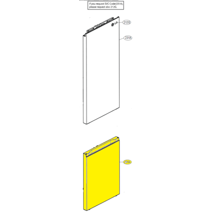 Chłodziarko-zamrażarki LG Drzwi zamrażarki LG ADD75796644 – oryginał do lodówki LG GBV5140DPY / GW-B459FM7D