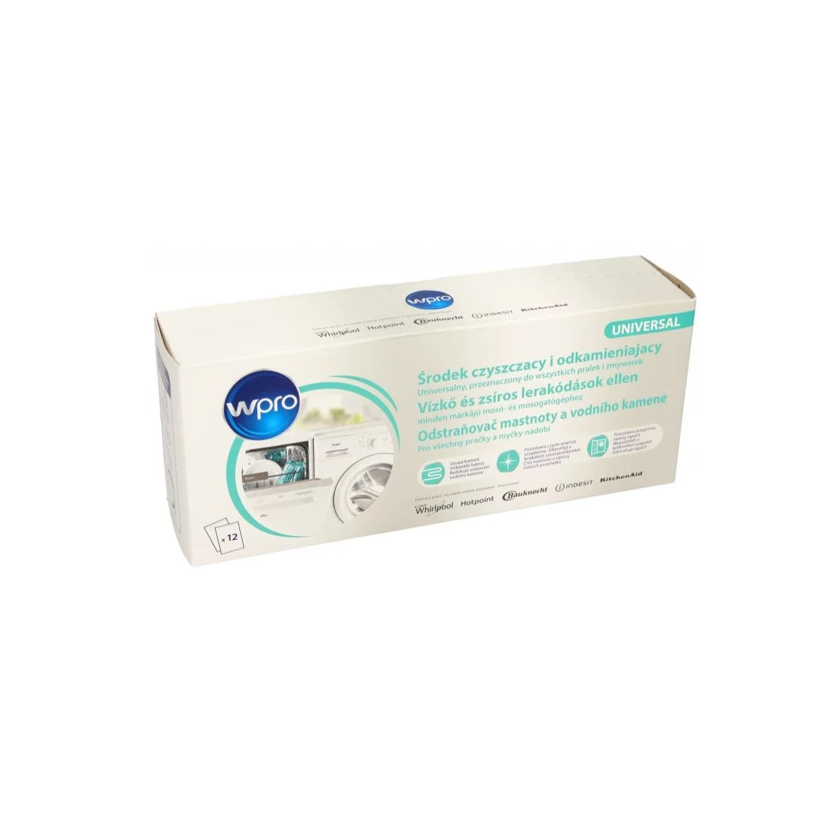 Odkamieniacz do pralki i zmywarki Whirlpool / Wpro 12 saszetek 600 g 484000001179 C00470632 484000008813 C00424832