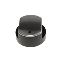 Pokrętło do płyty gazowej Whirlpool / Indesit / Ariston / Hotpoint czarne z nakładką inox 481241279197 C00329461