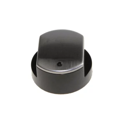 Pokrętło do płyty gazowej Whirlpool / Indesit / Ariston / Hotpoint czarne z nakładką inox 481241279197 C00329461