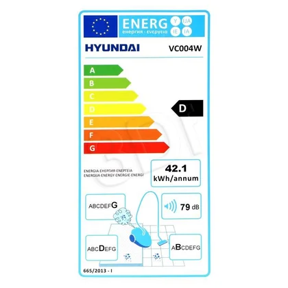Odkurzacz workowy Hyundai VC 004 W 1200 W biało-szary