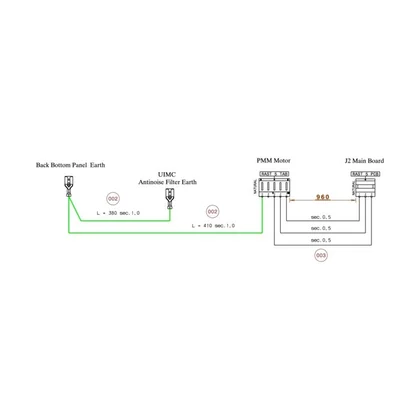 Wiązka kablowa silnika do elektroniki głównej suszarki Electrolux / AEG J2 960 + 410 + 380 mm