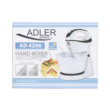 Mikser ręczny z misą Adler AD 4206 300 W biały