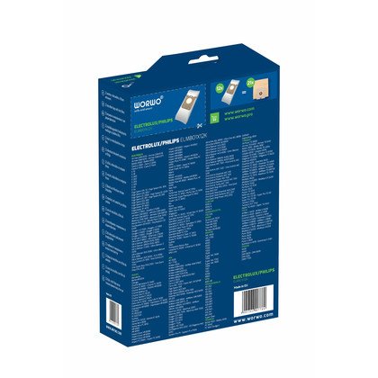 Worwo ELMB01 (KPL12): Zestaw 12 syntetycznych worków do Electrolux, Philips, AEG + filtry