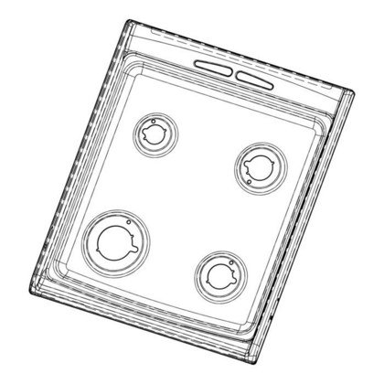 PŁYTA ROBOCZA INOX,494X590 (3422347520)