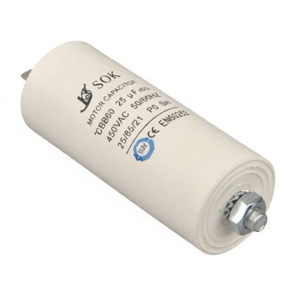 Kondensator silnika do urządzeń AGD Domax 25 µF 450 V 27006