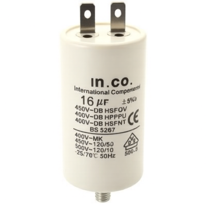 Elementy elektryczne do pralek r Kondensator rozruchowy do pralki Whirlpool / Indesit / Ariston / Hotpoint 16 µF 481912118021 481912118284 C00494249