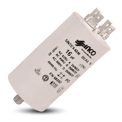 Kondensator rozruchowy do pralki Ariston / Indesit / Hotpoint / Whirlpool 16 µF 450 V AC C00068962 482000071355 C00886115 482000036730