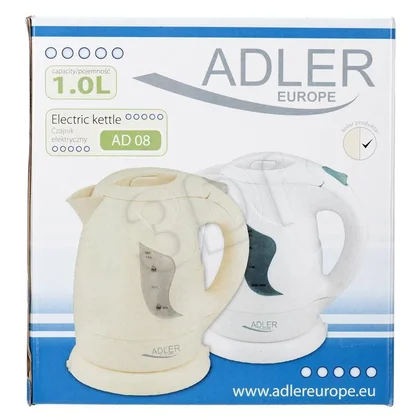 Czajnik elektryczny Adler AD 08 biały 1 l 850 W