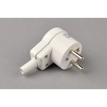 Wtyczka kątowa z uziemieniem Domax WT-16 16 A biała 25011