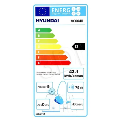 Odkurzacz workowy Hyundai VC 004 R 1200 W czerwono-szary
