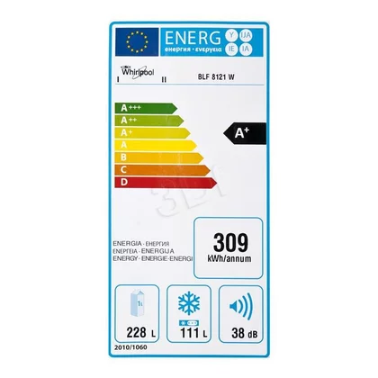 Chłodziarko-zamrażarka wolnostojąca Whirlpool BLF 8121 W biała 595 x 1885 x 655 mm A+