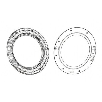 Tylna futryna drzwi do pralki Electrolux / AEG szara Ø486 mm