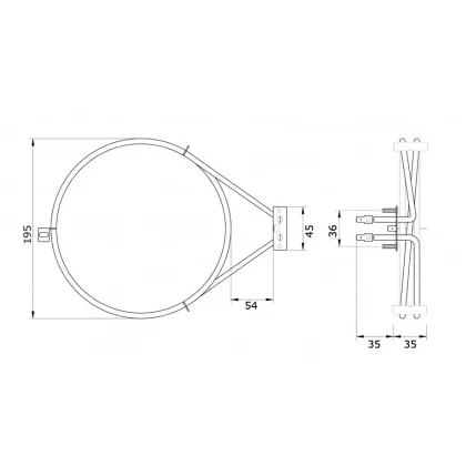 Grzałka kołowa termoobiegu do piekarnika Mastercook / Fagor 2000 W CA50001A8