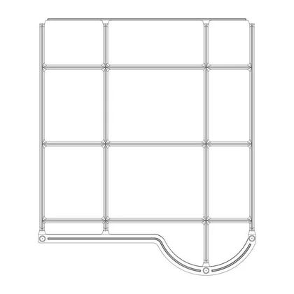Prawy ruszt żeliwny do płyty gazowej Electrolux / AEG czarny 460 x 360 mm