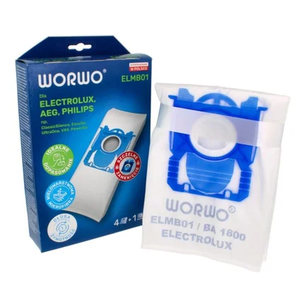Worki do odkurzacza WORWO Perfect Bag ELMB01 S-BAG Electrolux / Philips / AEG / Zanussi 4 szt. + filtr wlotowy