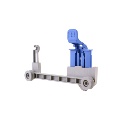 Prowadnica lewa kosza górnego do zmywarki Whirlpool / Indesit / Ariston / Hotpoint niebieska 488000534521 C00534521