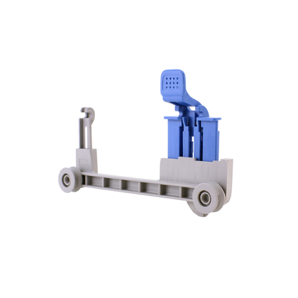 Prowadnica lewa kosza górnego do zmywarki Whirlpool / Indesit / Ariston / Hotpoint niebieska 488000534521 C00534521