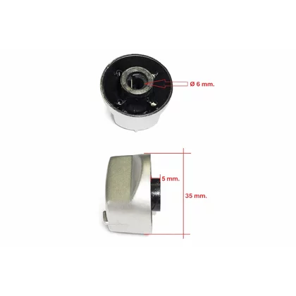 Pokrętło srebrne do płyty gazowej Indesit / Whirlpool 482000030598