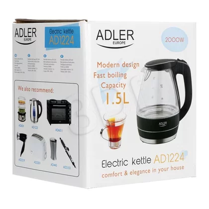 Czajnik elektryczny Adler AD 1224 1,5 l przezroczysto-czarny