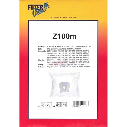 Worki z filtrami do odkurzacza Zelmer / Bosch Z100M 4 szt. FL0009-K