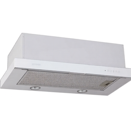 Okap podszafkowy Gorenje DKF 2 600 MWT z białym panelem szklanym 60 cm 480 m³/h