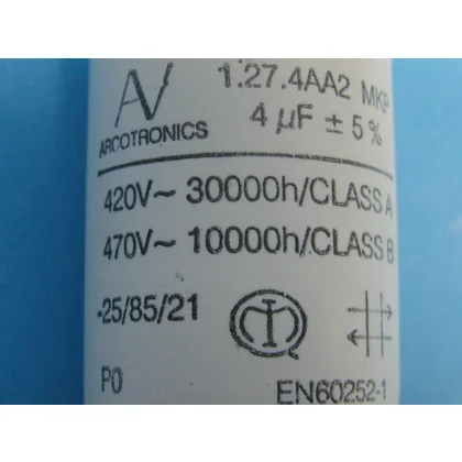Kondensator do okapu Hisense / Gorenje 4 µF 470 V 507615
