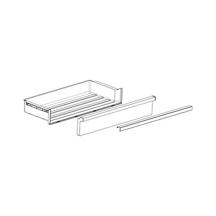 Półki na drzwi różni producenci Szuflada kompletna do chłodziarko-zamrażarki Electrolux / AEG z sitodrukiem 7902 600 x 117 mm