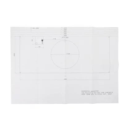 Szablon do nawierceń do okapu Electrolux / AEG