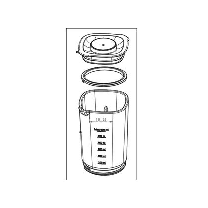 Szklany pojemnik do blendera Electrolux / AEG bez noża i mocowania 4055824116