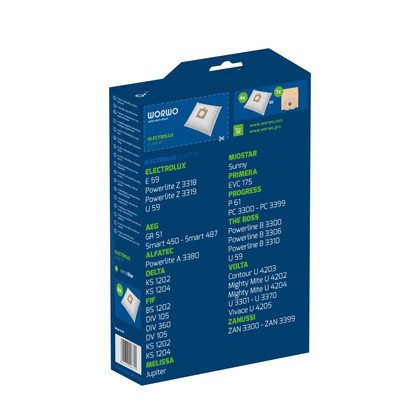 ELMB12 Syntetyczne worki Perfect Bag (zamiennik U59/E59) – 4 szt. + filtr