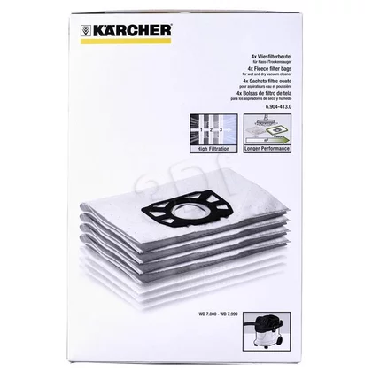 Flizelinowe worki do odkurzacza Kärcher WD 7 4 sztuki 6.904-413.0