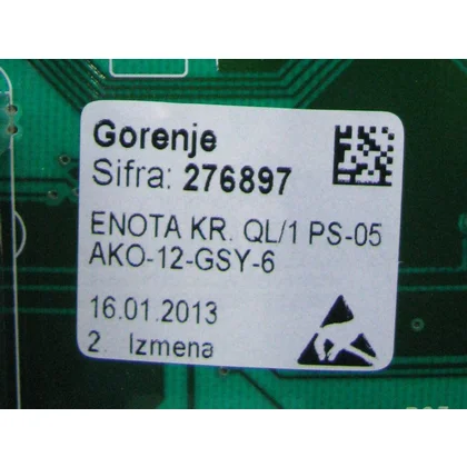 Elementy elektryczne do pralek r Skonfigurowany moduł elektroniczny do pralki Gorenje / Hisense 276897