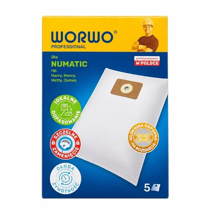 Worki syntetyczne Safbag do odkurzacza Numatic N01 Worwo NMB01