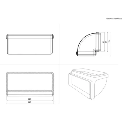 Łuk pionowy prostokątny kanału okapu Electrolux / AEG